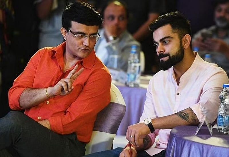 Sourav Ganguly (left) and Virat Kohli.